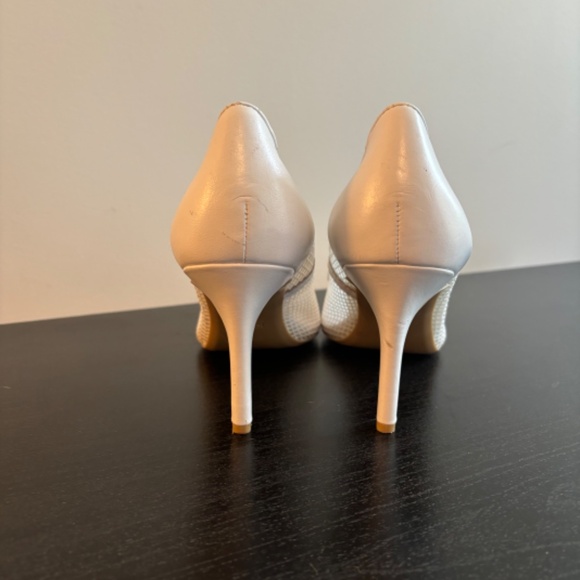 KARL LAGERFELD PARIS RAZI KITTEN HEEL PUMP IN WHITE FABRIC - Picture 5 of 7